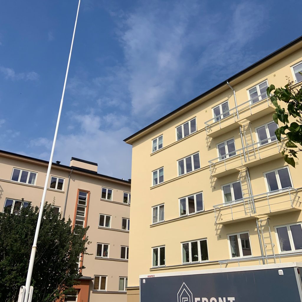 Bilde av to boligblokker, i Svanengen Borettslag